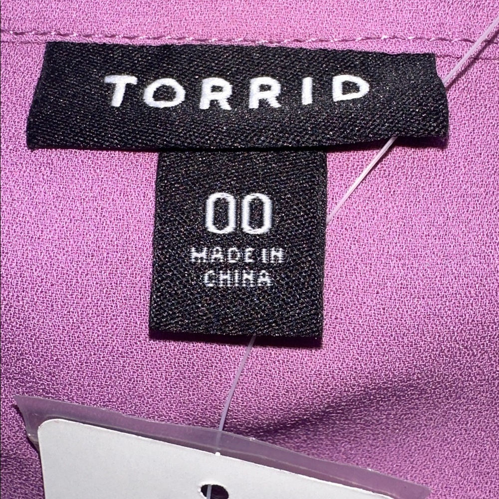 Torrid Purple Button-Front Blouse - Picture 6 of 7